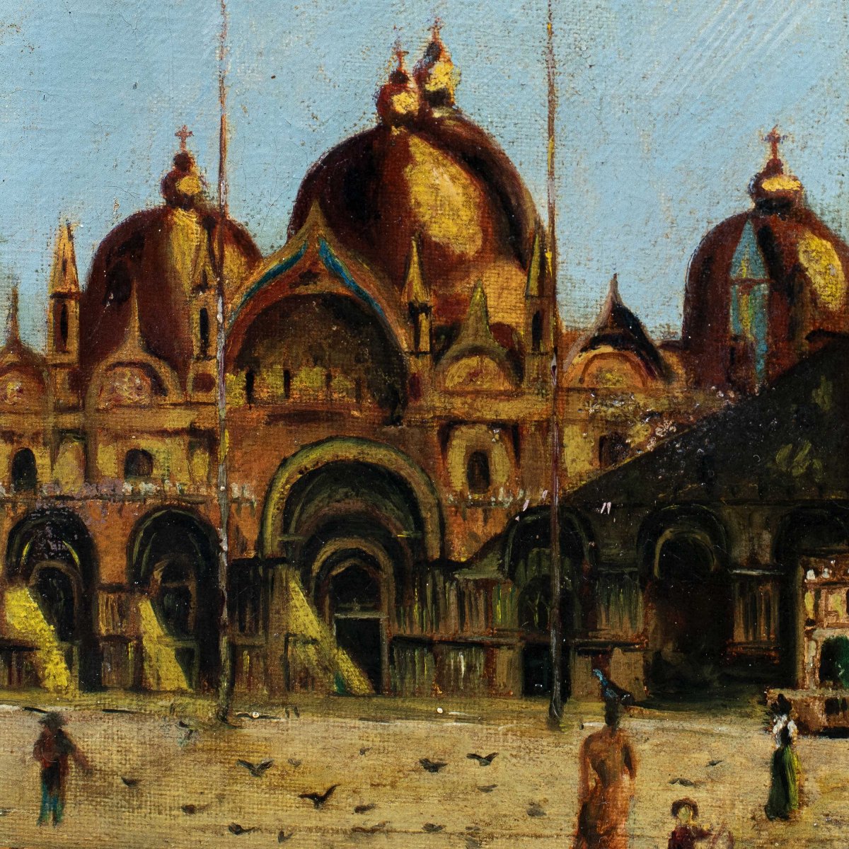 Peintre vénitien (fin XIXe - début XXe siècle) - Venise, vue de la place Saint-Marc.-photo-3