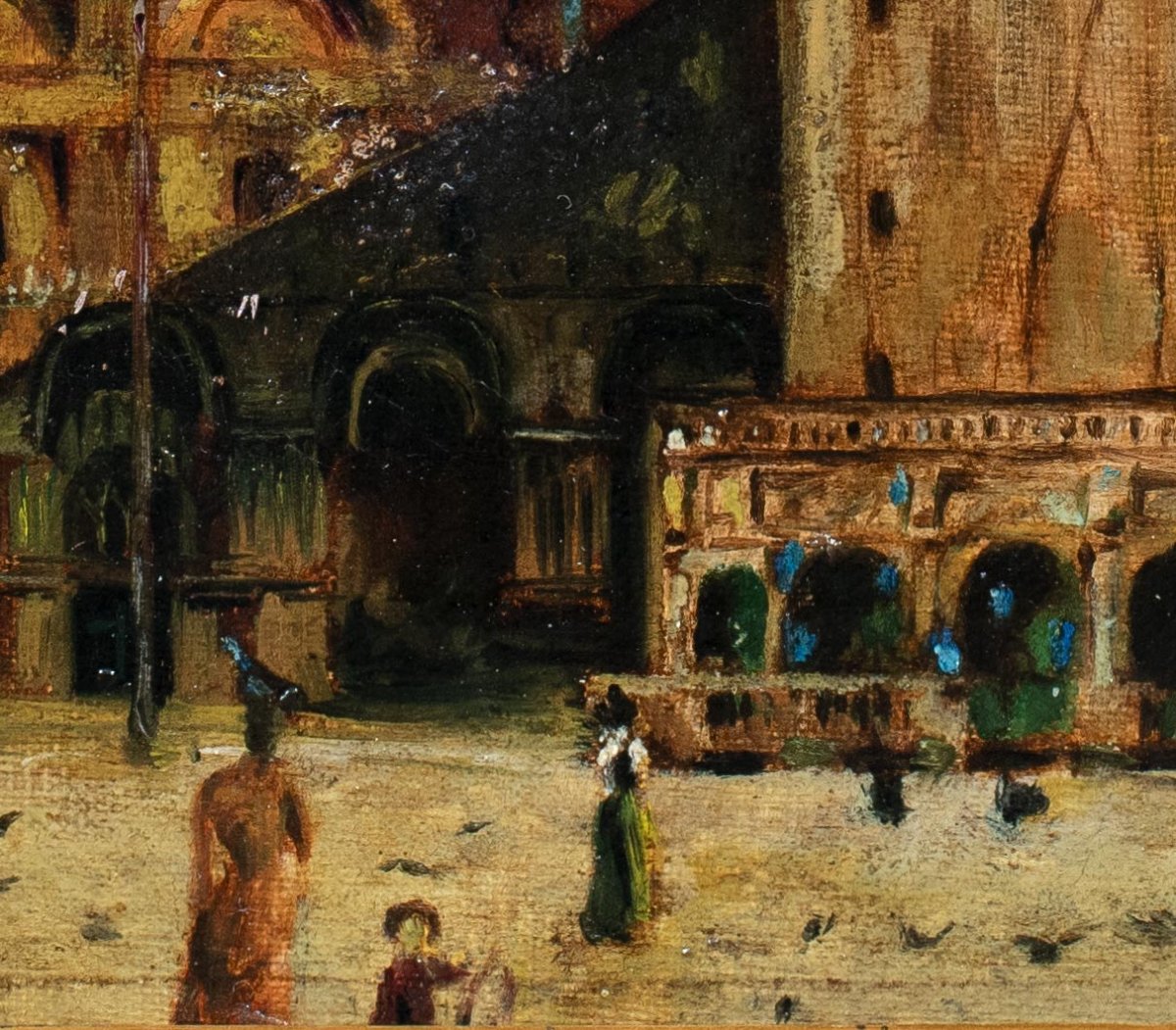 Peintre vénitien (fin XIXe - début XXe siècle) - Venise, vue de la place Saint-Marc.-photo-4