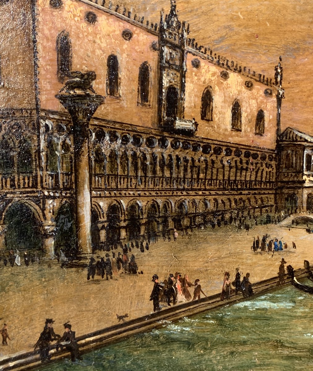 Venetian Painter (xix) - Venice View Of The Basin Of San Marco Towards The Riva Degli Schiavoni-photo-1