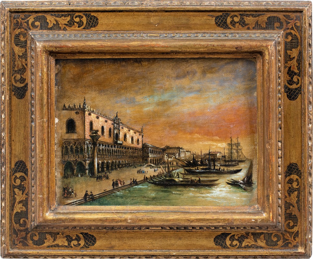 Venetian Painter (xix) - Venice View Of The Basin Of San Marco Towards The Riva Degli Schiavoni