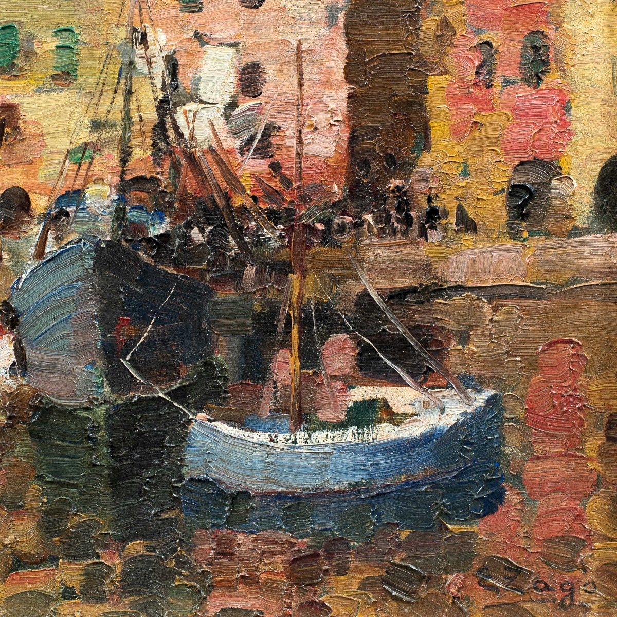 Erma Zago (bovolone 1880 - Milan 1942) - The Port Of Genoa.-photo-2