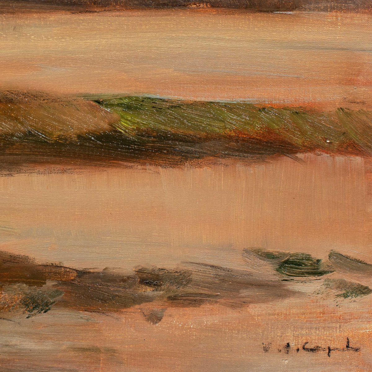 Vittorio Antonio Cargnel (venice 1872 - Milan 1931) - Landscape With Village And Figures.-photo-3