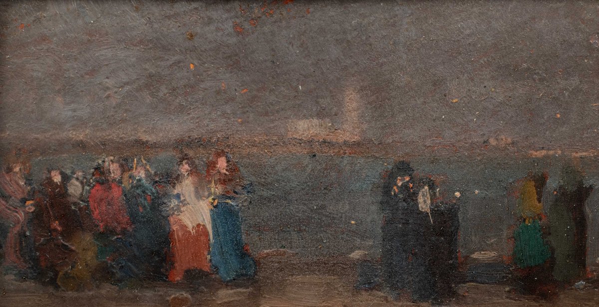 Beppe Ciardi (venice 1875 – Quinto Di Treviso 1932) – Triptych Of Venetian Views.-photo-4
