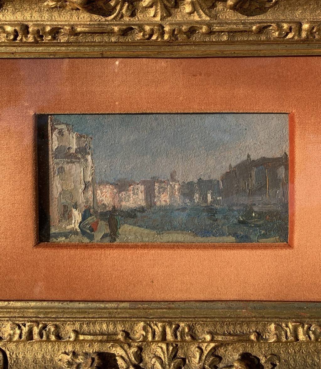 Beppe Ciardi (venice 1875 – Quinto Di Treviso 1932) – Triptych Of Venetian Views.-photo-3