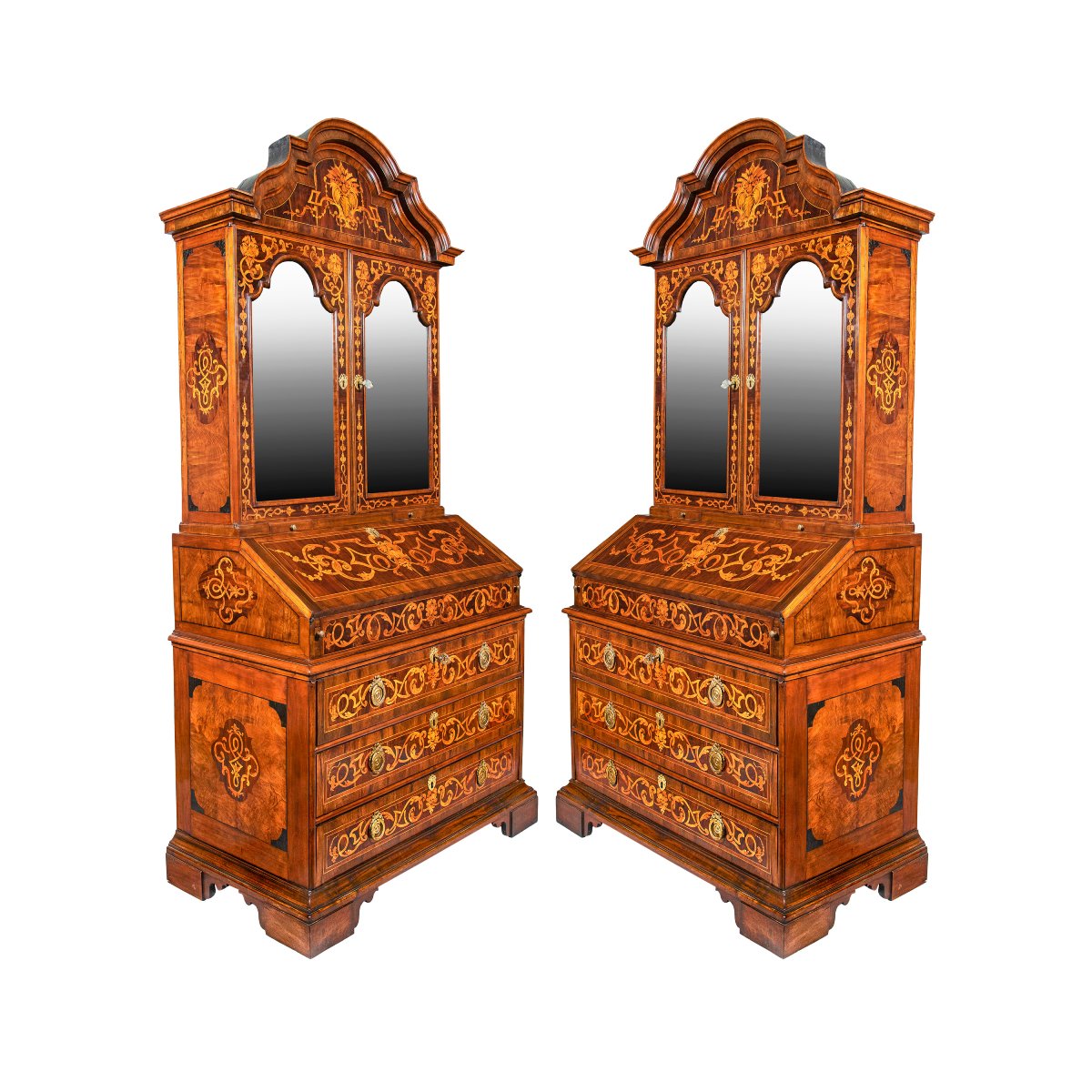 Trumeau With Two Bodies In Lacquered And Painted Wood. Rome, 18th Century.-photo-2