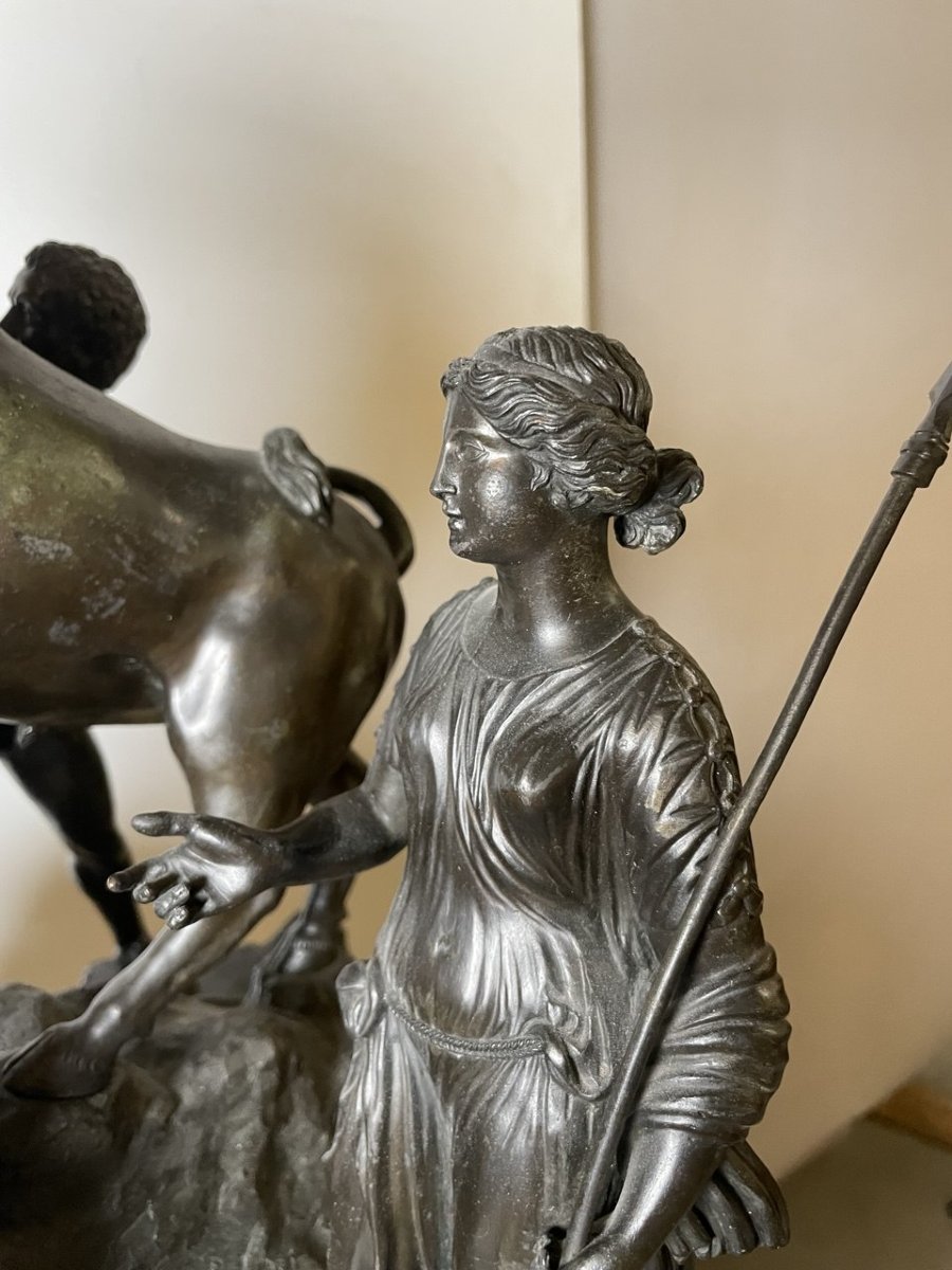 Groupe sculptural en bronze - Le Taureau Farnèse (Le Tourment de Dirce) - Rome, XIXe siècle.-photo-3