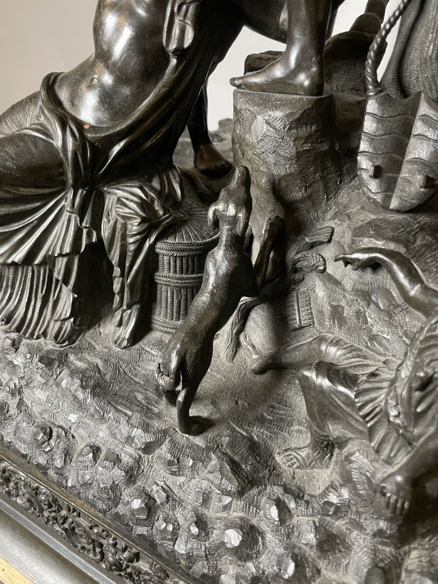 Groupe sculptural en bronze - Le Taureau Farnèse (Le Tourment de Dirce) - Rome, XIXe siècle.-photo-4