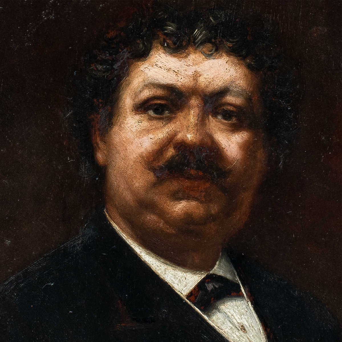 Peintre français (XIXe siècle) - Portrait d'Alexandre Dumas.-photo-2