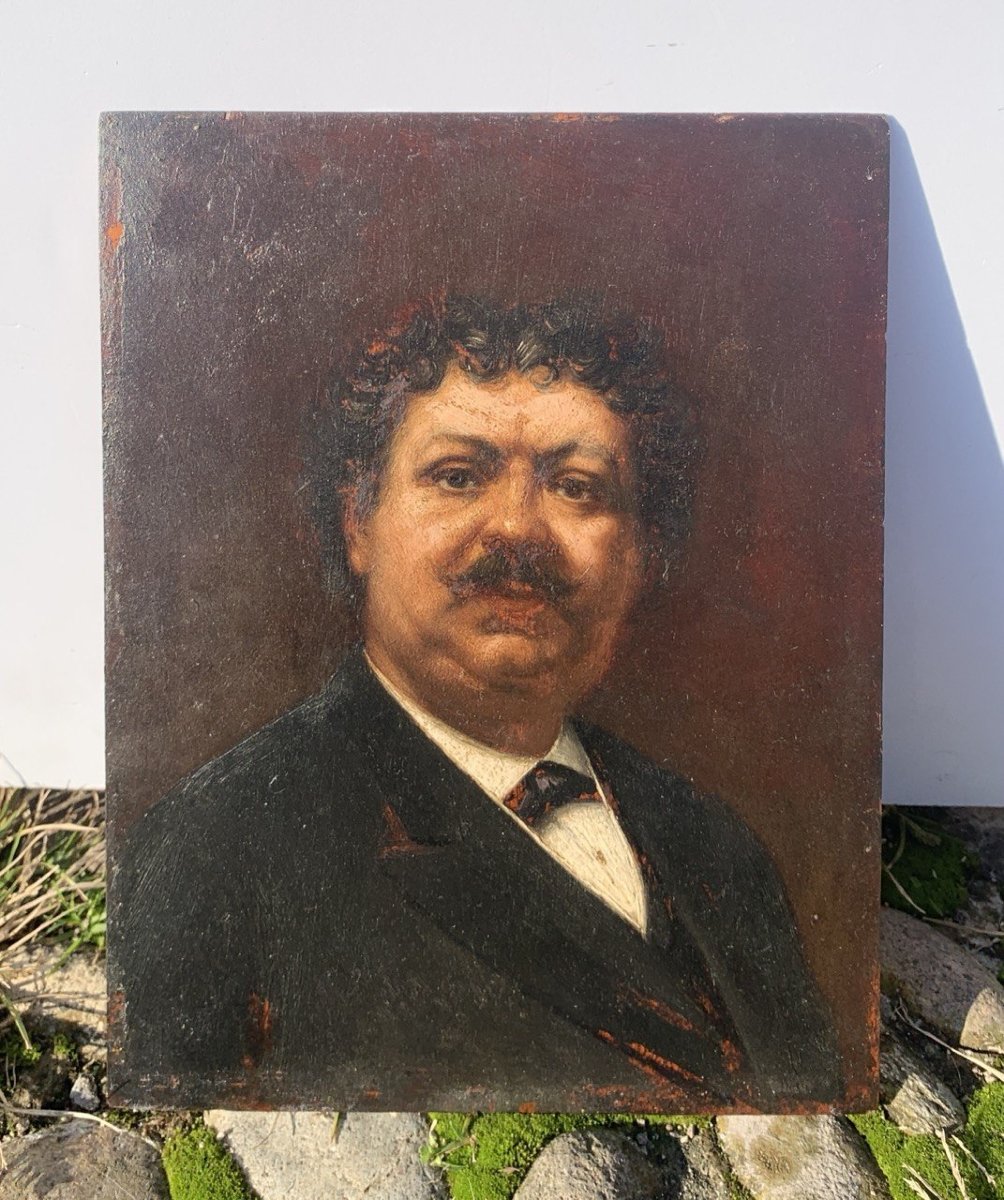 Peintre français (XIXe siècle) - Portrait d'Alexandre Dumas.-photo-4
