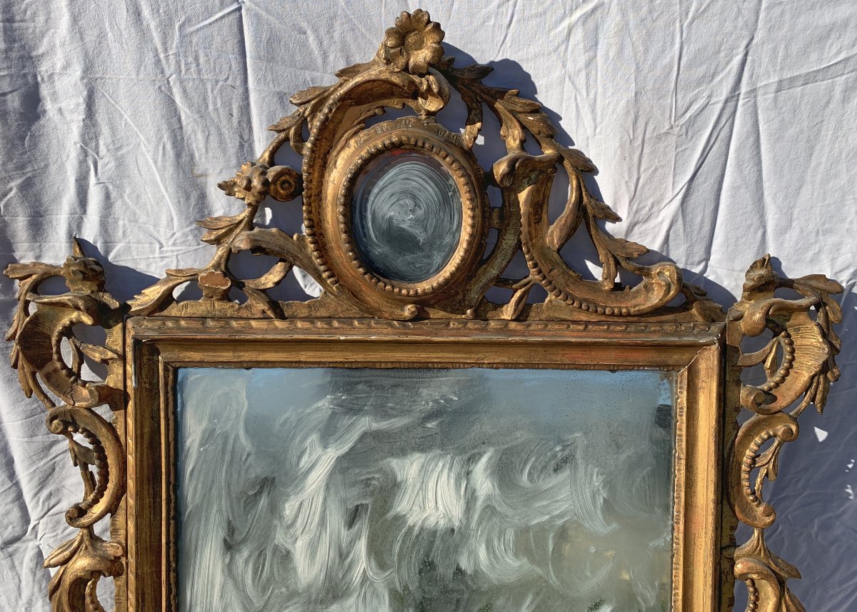 Carved And Gilded Wooden Mirror. Venice, Second Half Of The 18th Century.-photo-1