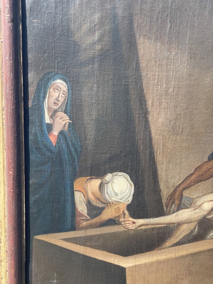 Peintre italien (XVIIe siècle) - La Déposition au Tombeau.-photo-1