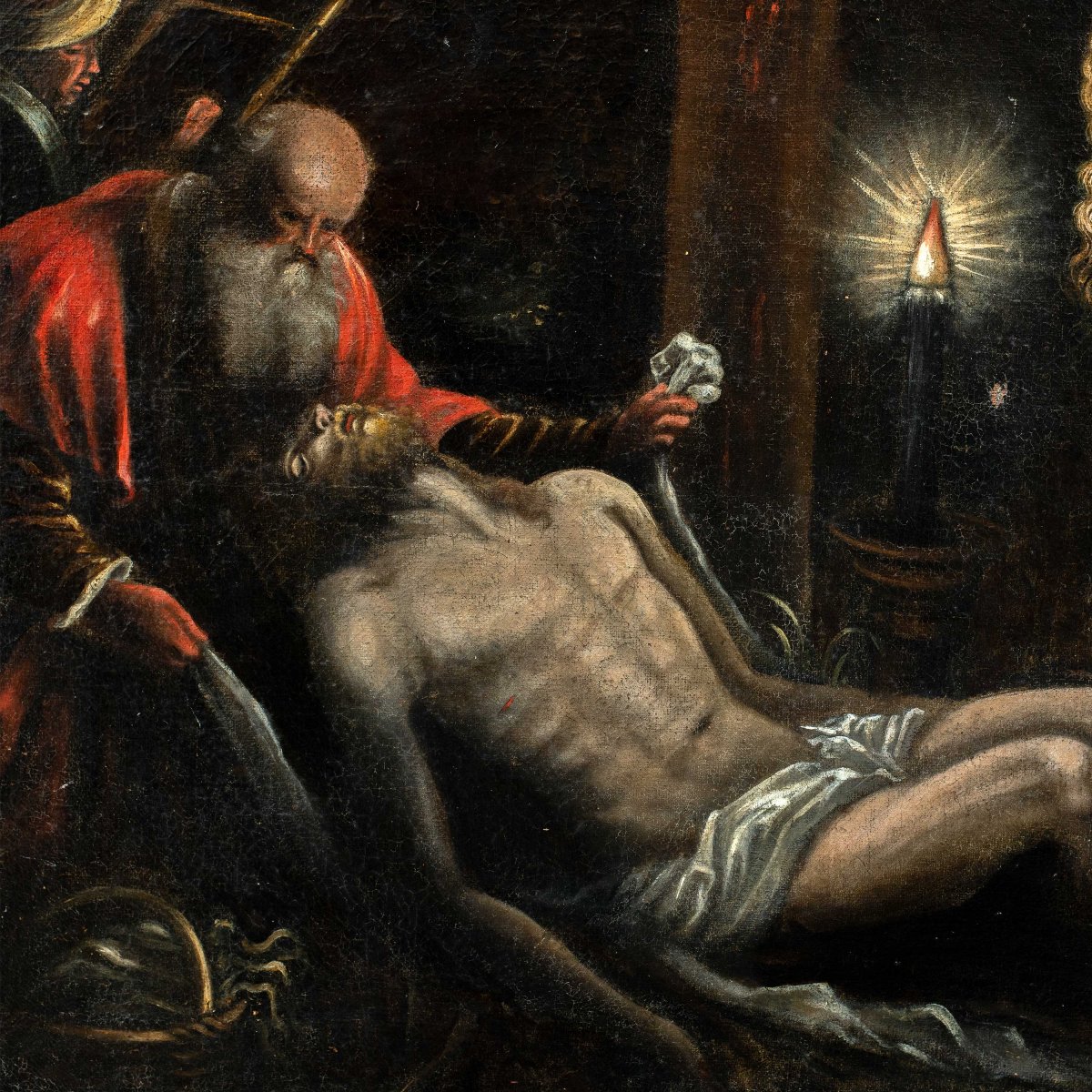 Circle Of Jacopo Bassano (bassano Del Grappa 1510 - 1592) - Lamentation Over The Dead Christ.-photo-2