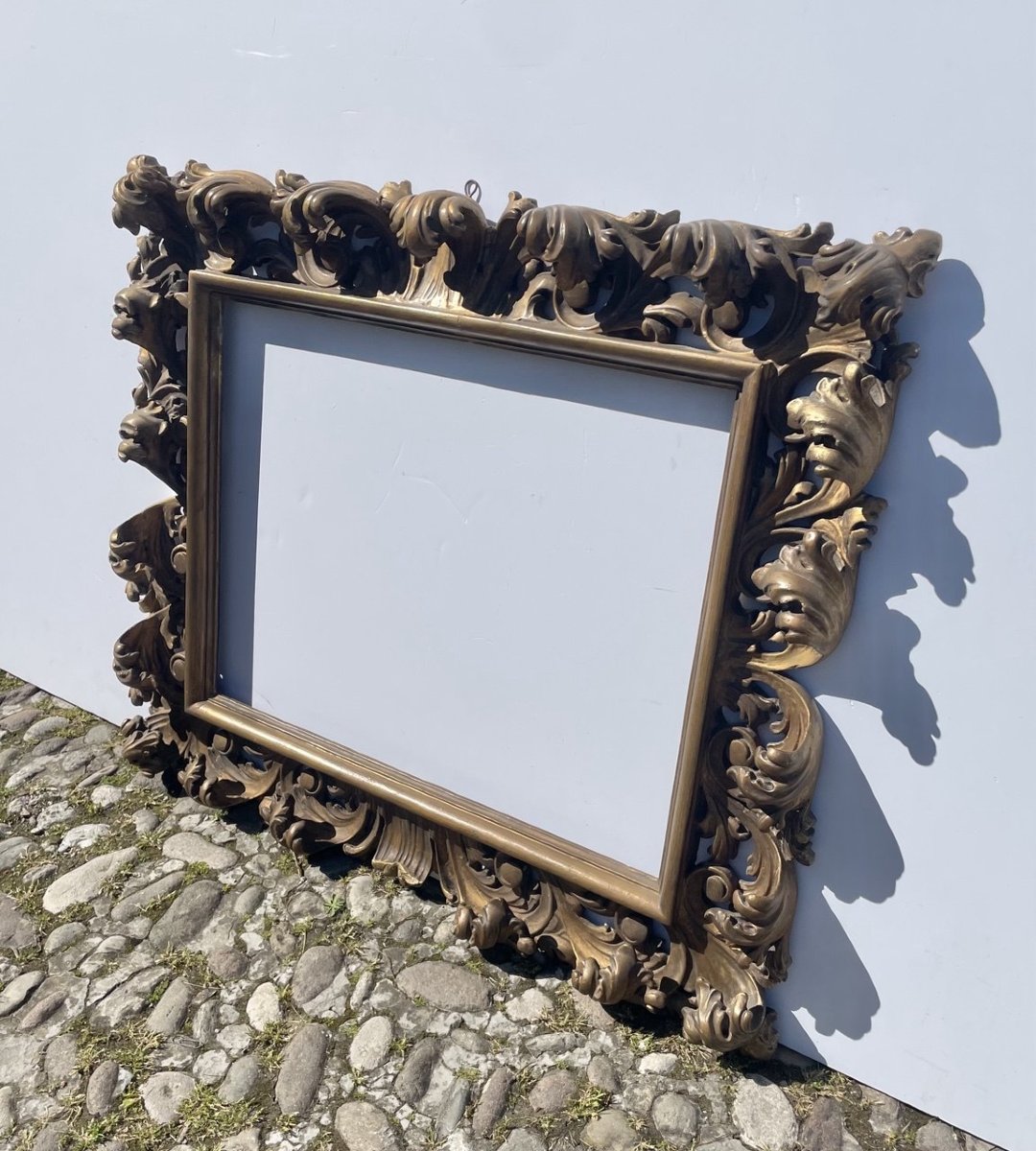 Carved And Gilded Wood Frame. Italy, 19th Century.-photo-1