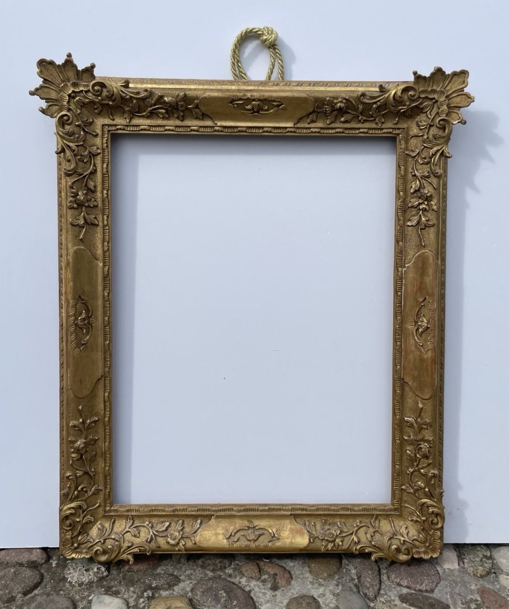 Carved And Giltwood Frame. Venetian Production, Early 20th Century.-photo-1