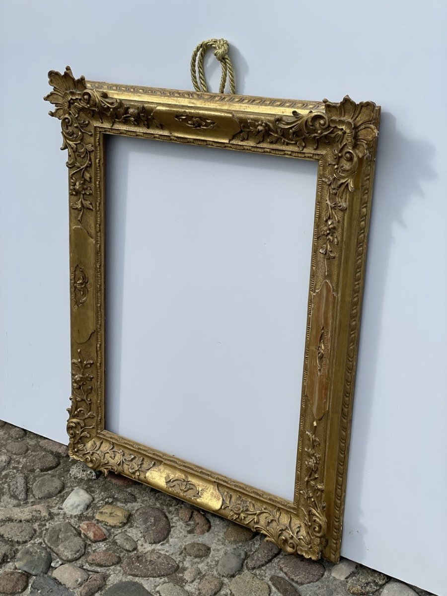 Carved And Giltwood Frame. Venetian Production, Early 20th Century.-photo-2