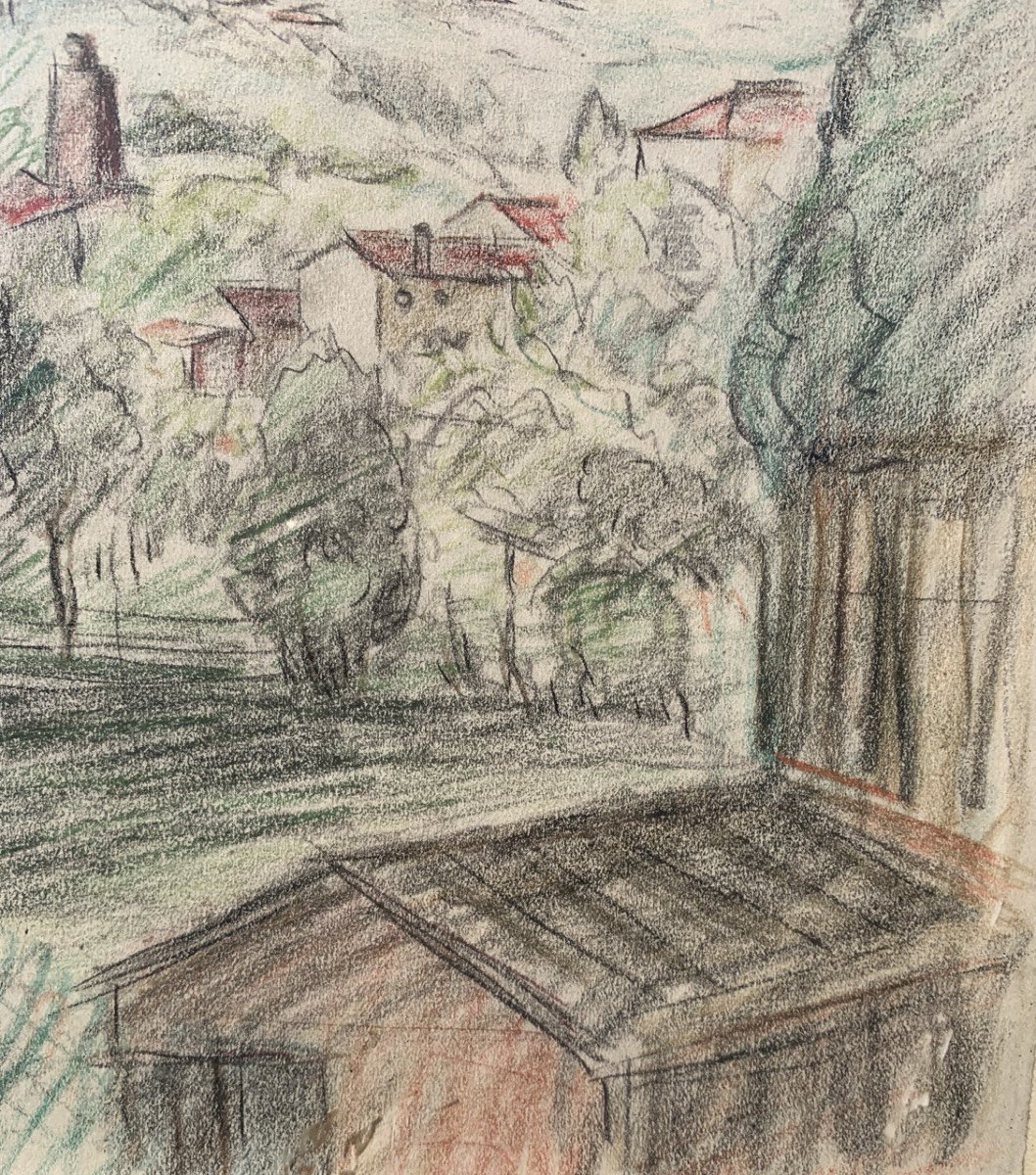 Pio Semeghini (quistello 1878 - Verona 1964) - Falzè Di Piave.-photo-2