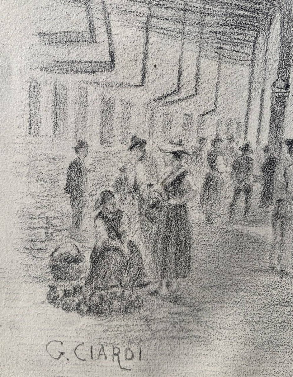 Guglielmo Ciardi (Venise 1842 - Venise 1917) - Marché de Badoere.-photo-1