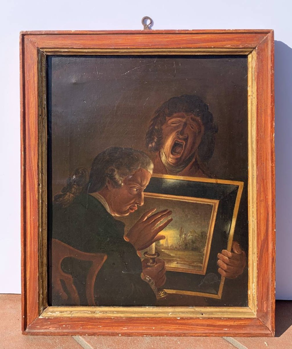 Peintre anglais (fin du XVIIIe siècle) - Le Connaisseur et le Garçon Fatigué.-photo-4