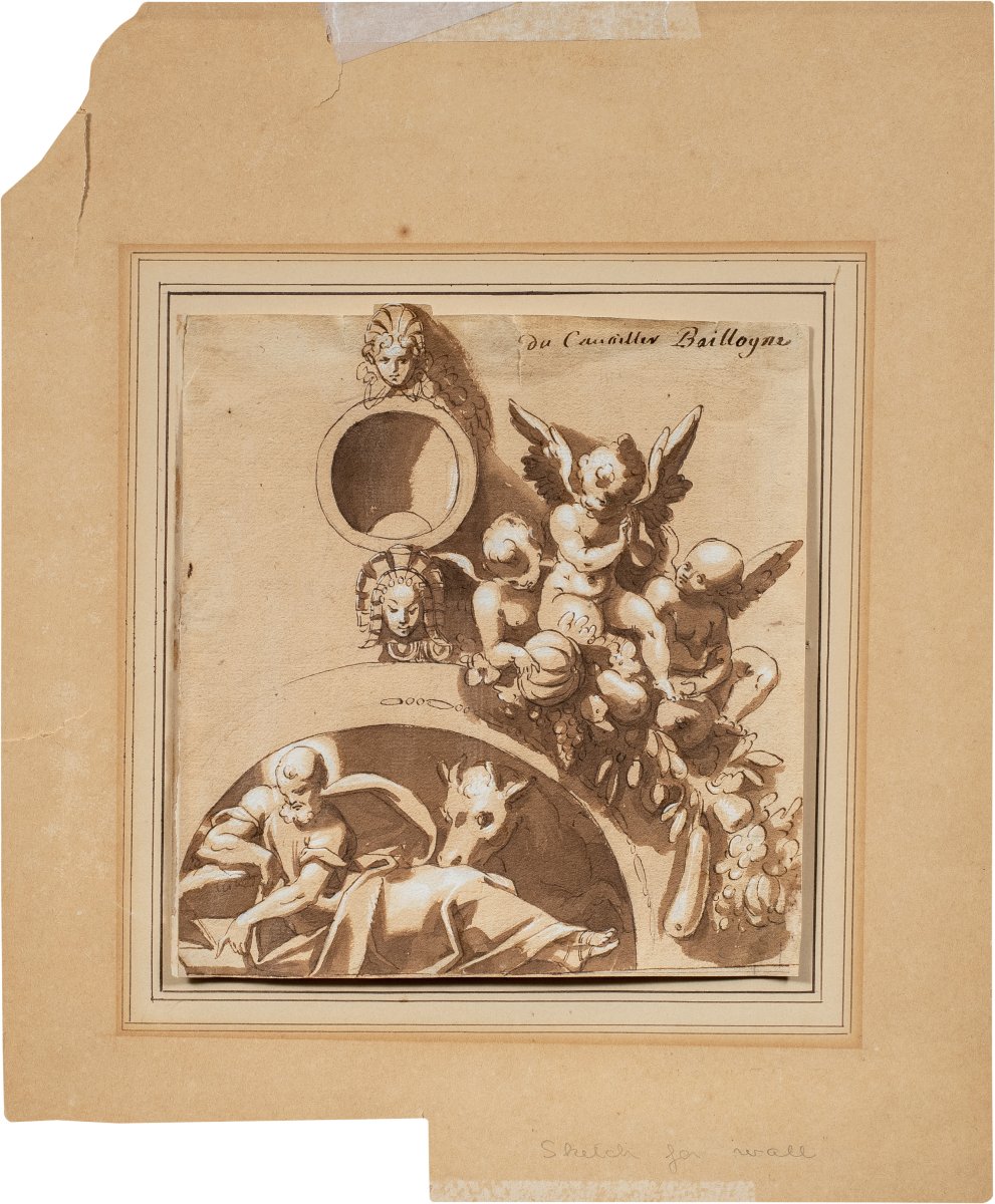 Louis Dorigny (Paris, 1654 - Vérone, 1742) - Étude pour un projet décoratif.-photo-2