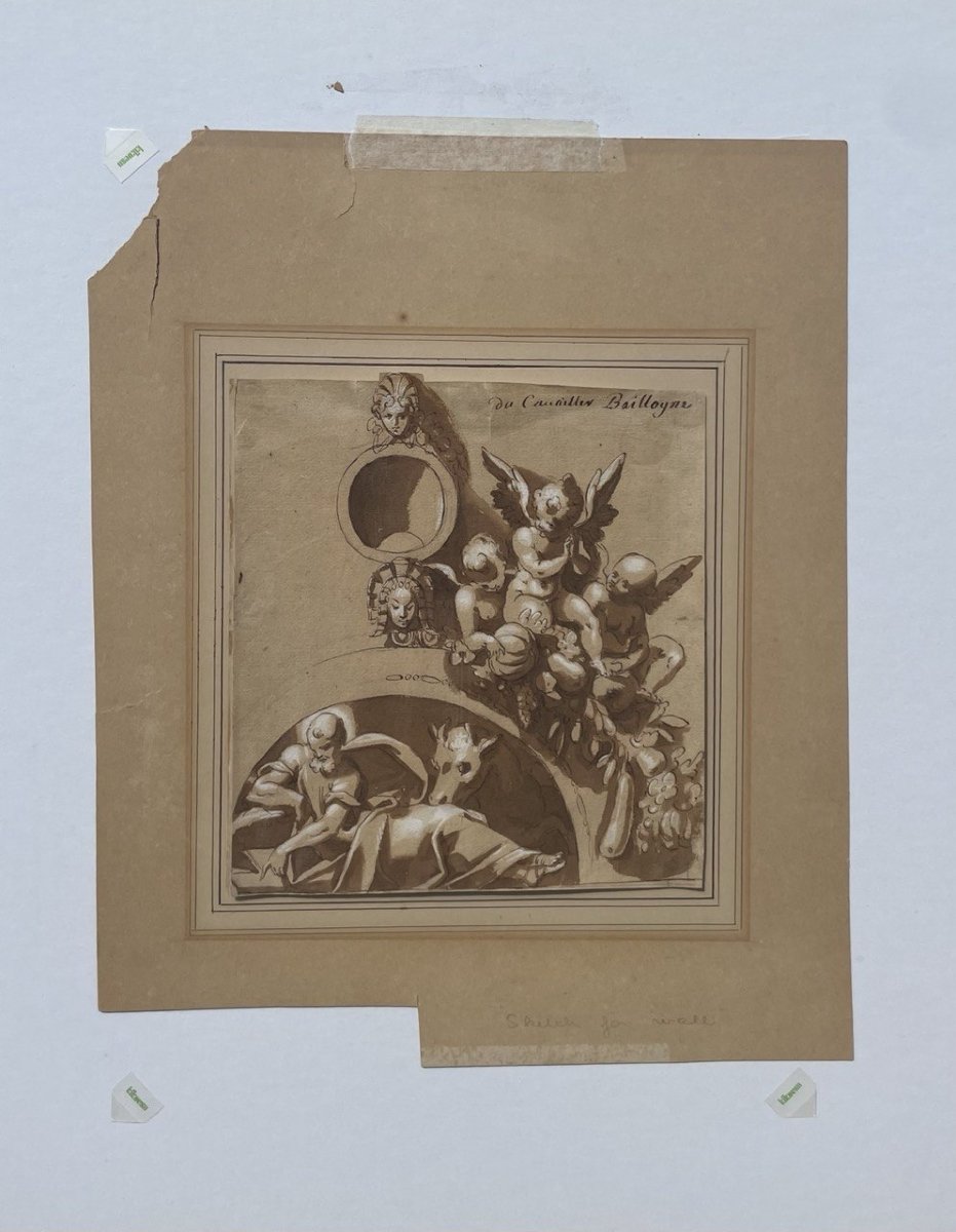 Louis Dorigny (Paris, 1654 - Vérone, 1742) - Étude pour un projet décoratif.-photo-4