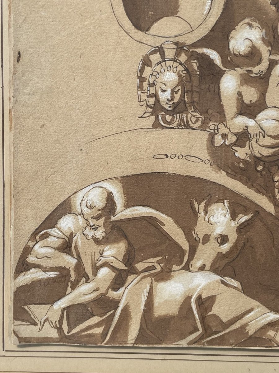 Louis Dorigny (Paris, 1654 - Vérone, 1742) - Étude pour un projet décoratif.-photo-1
