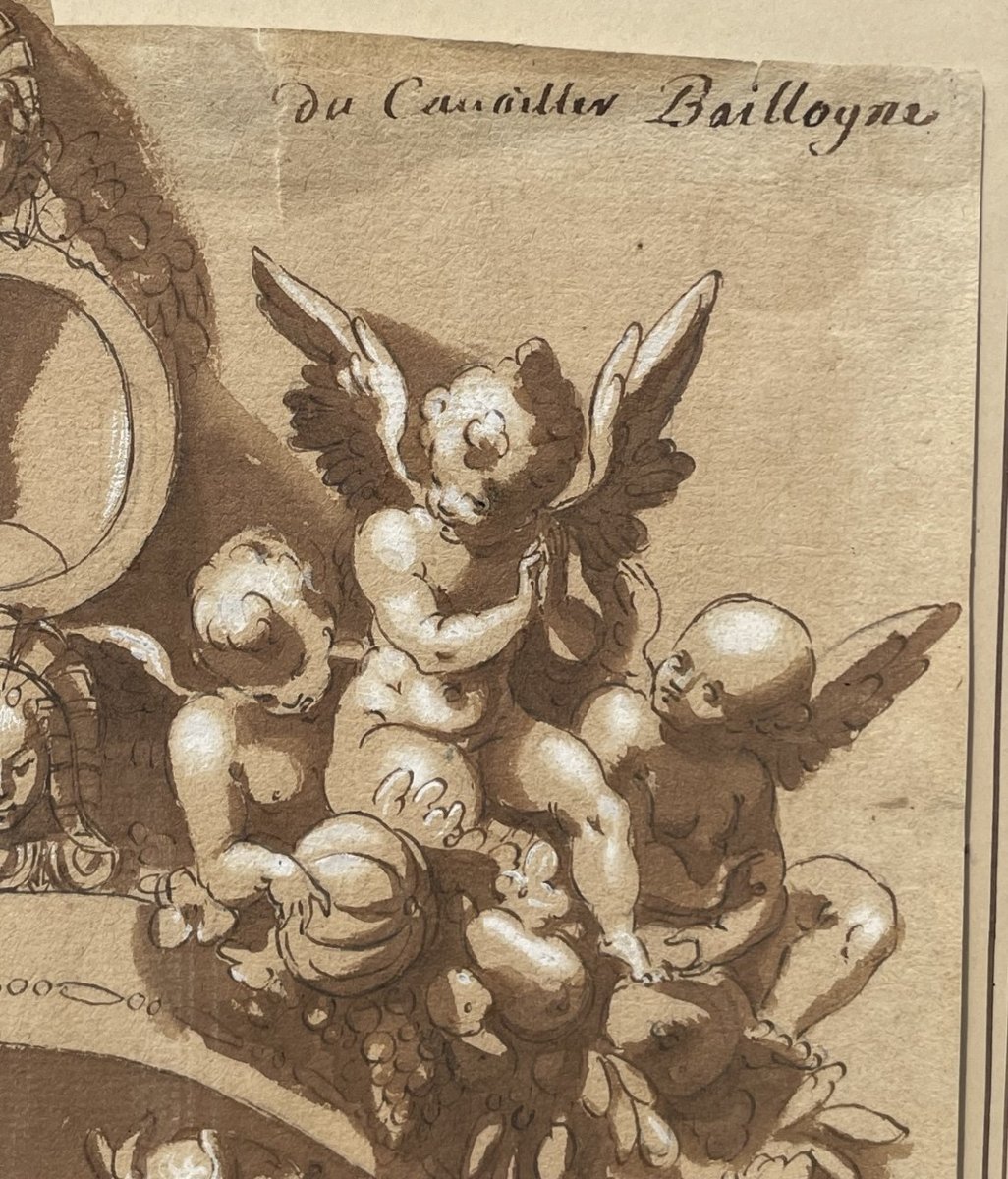 Louis Dorigny (Paris, 1654 - Vérone, 1742) - Étude pour un projet décoratif.-photo-3