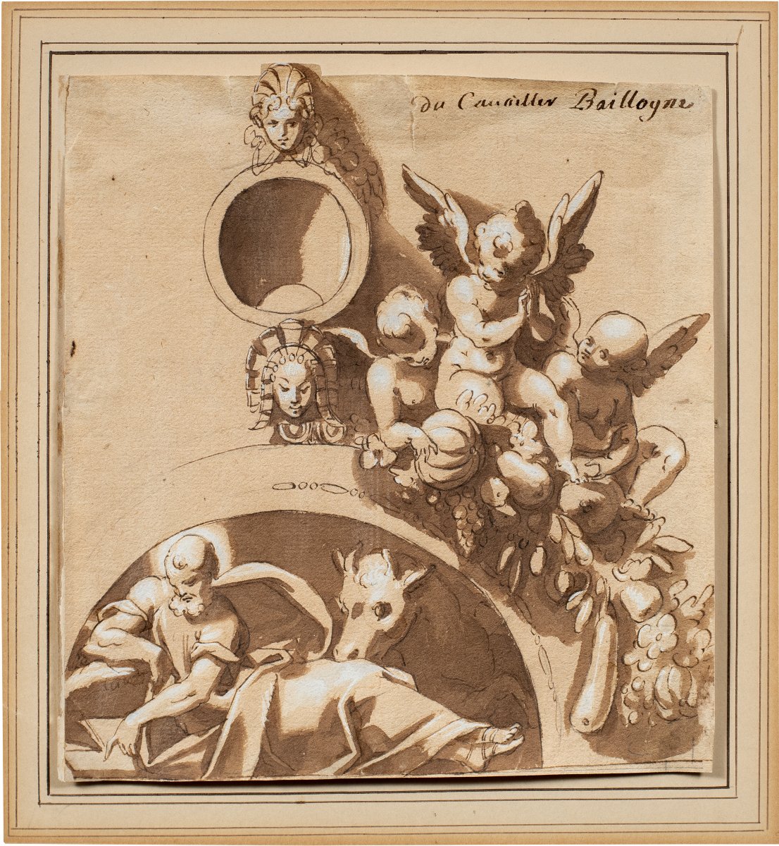 Louis Dorigny (Paris, 1654 - Vérone, 1742) - Étude pour un projet décoratif.