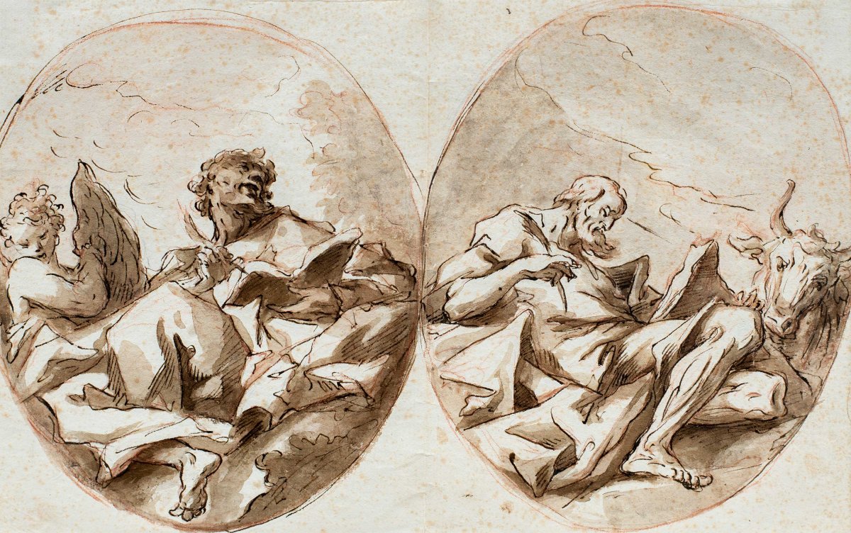 Gaspare Diziani (belluno 1689 - Venice 1767) - Saint Matthew And Saint Luke.
