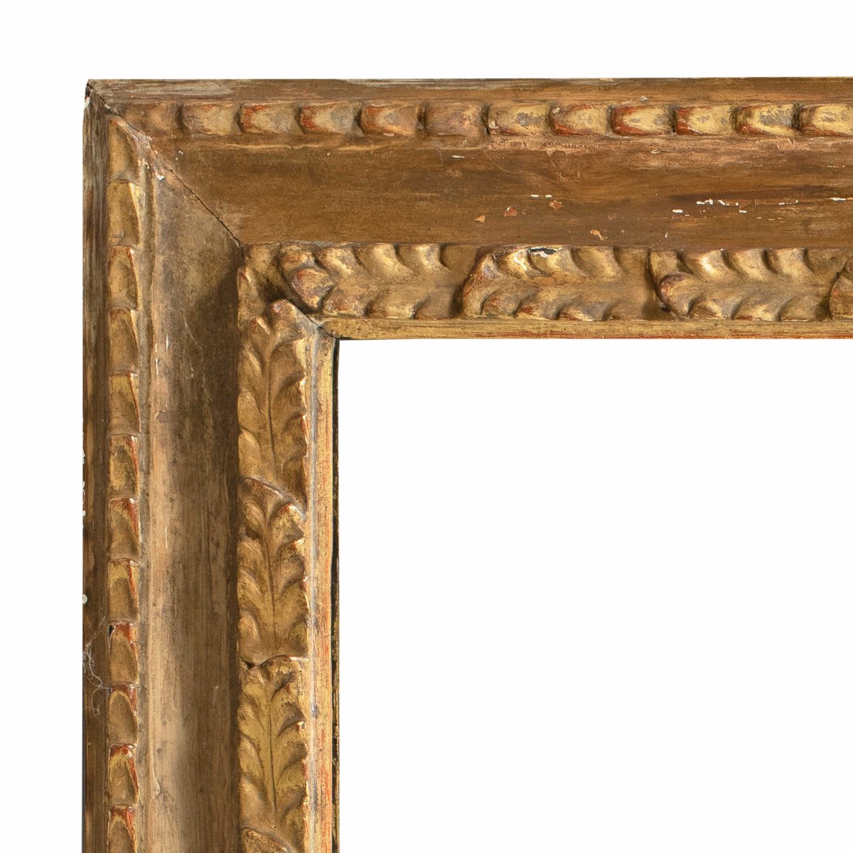 Carved Giltwood Frame With Mirror. Late 19th Century.-photo-2