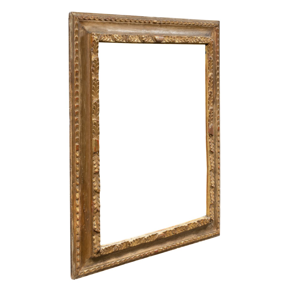 Carved Giltwood Frame With Mirror. Late 19th Century.-photo-3