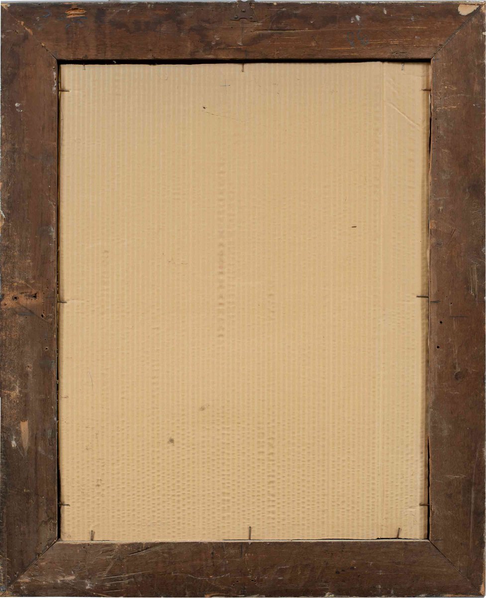 Carved Giltwood Frame With Mirror. Late 19th Century.-photo-4