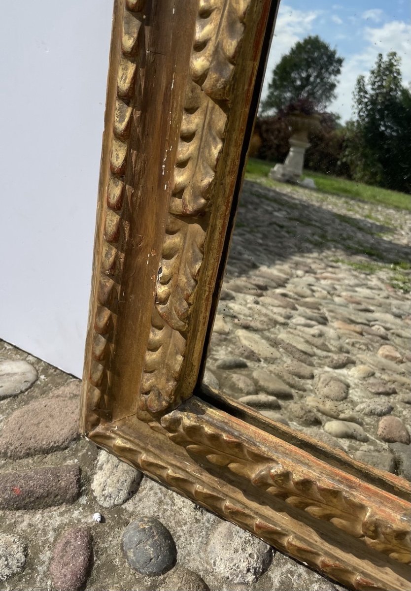 Carved Giltwood Frame With Mirror. Late 19th Century.-photo-3