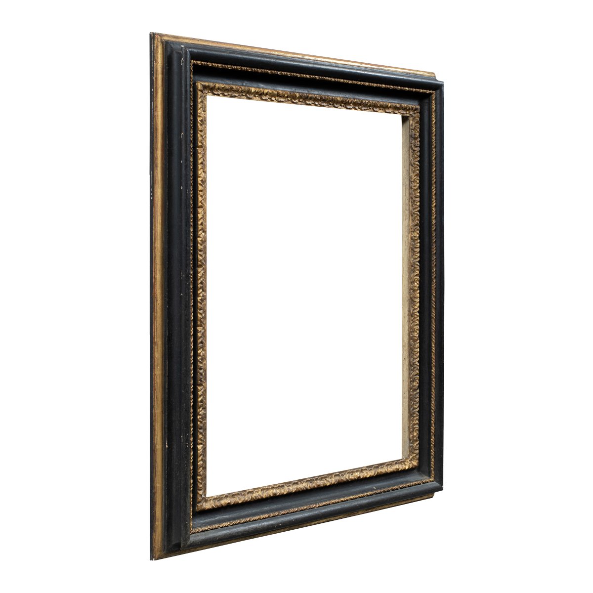 Carved, Ebonized And Parcel-gilt Wood Frame. Rome, Late 19th Century.-photo-3