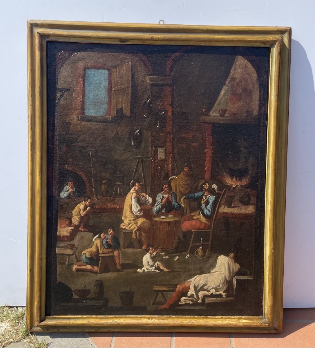 Attributed To Alessandro Magnasco (genoa 1667 - 1749) - Tavern Scene With Card Players.-photo-1