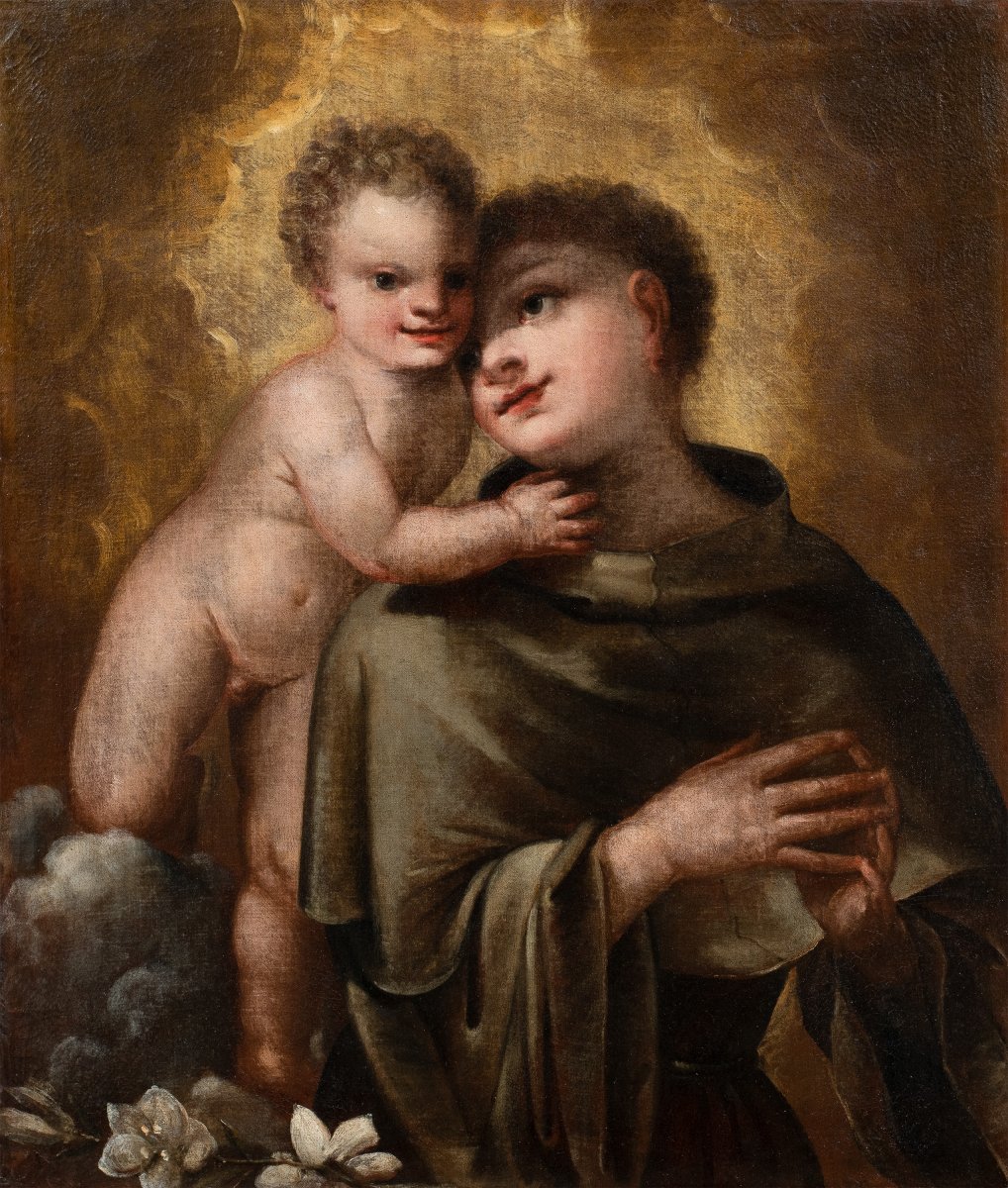 Marco Liberi (venice, C. 1644 – After 1691) – Saint Anthony Of Padua With The Child.