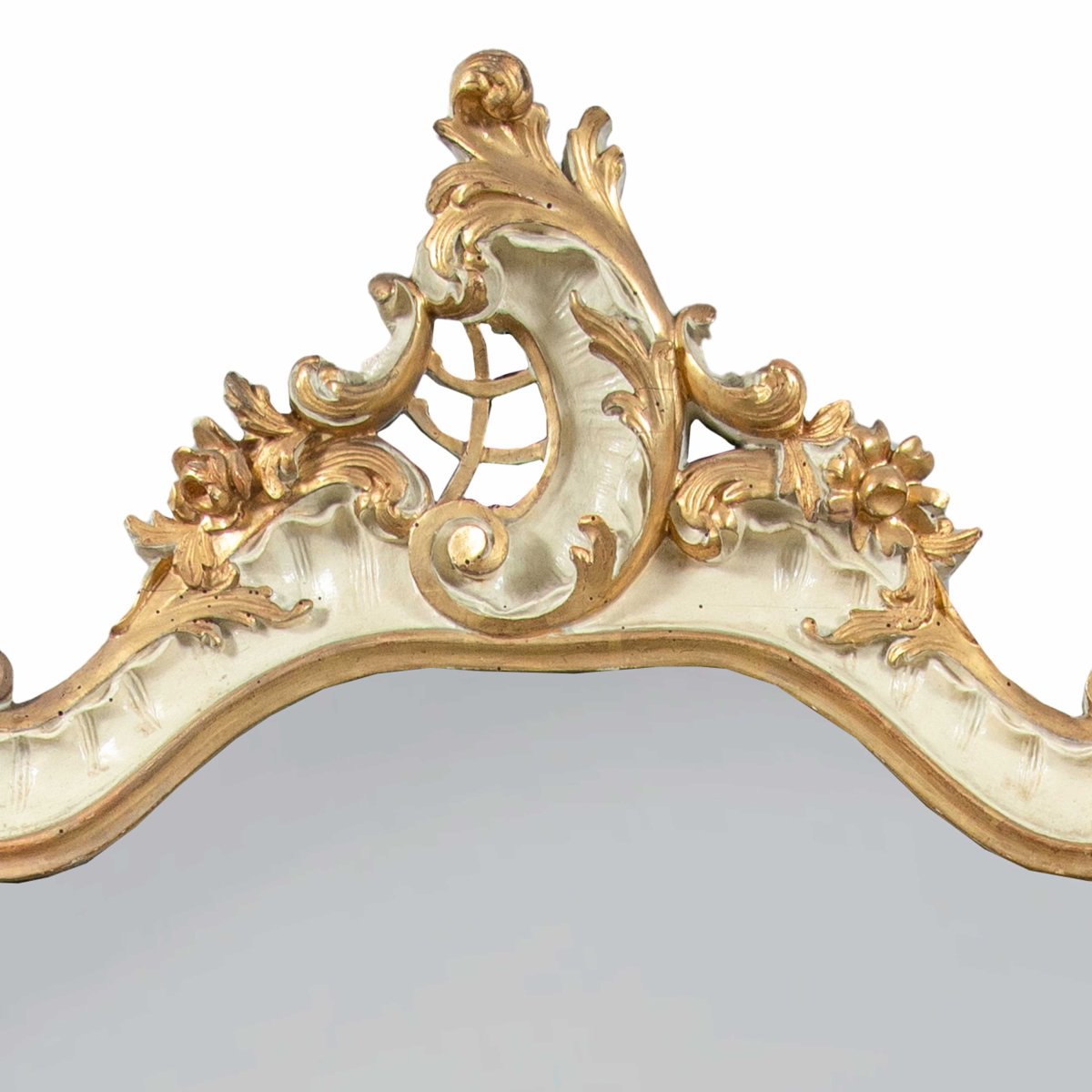 Miroir en bois sculpté, laqué et doré. Venise, fin du XIXe siècle.-photo-3