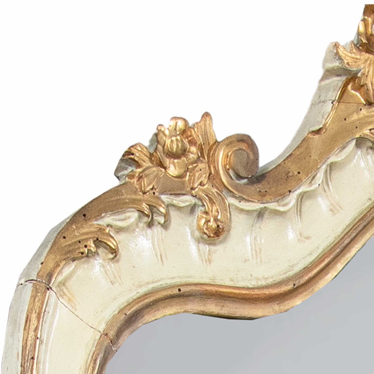 Miroir en bois sculpté, laqué et doré. Venise, fin du XIXe siècle.-photo-4