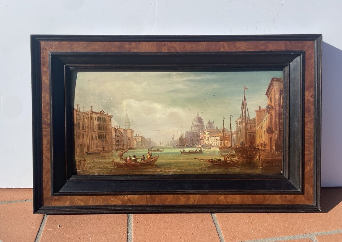 Peintre vénitien (XIXe siècle) – Venise, vue du Grand Canal.-photo-4