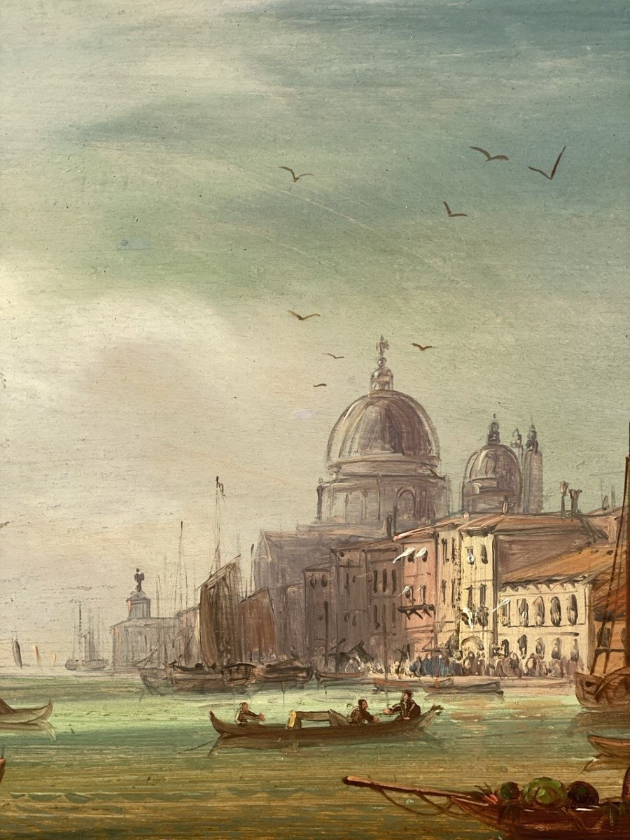 Peintre vénitien (XIXe siècle) – Venise, vue du Grand Canal.-photo-1