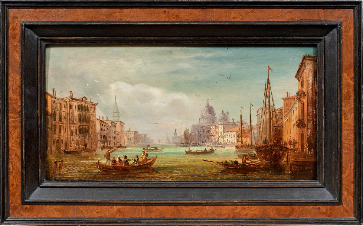 Peintre vénitien (XIXe siècle) – Venise, vue du Grand Canal.