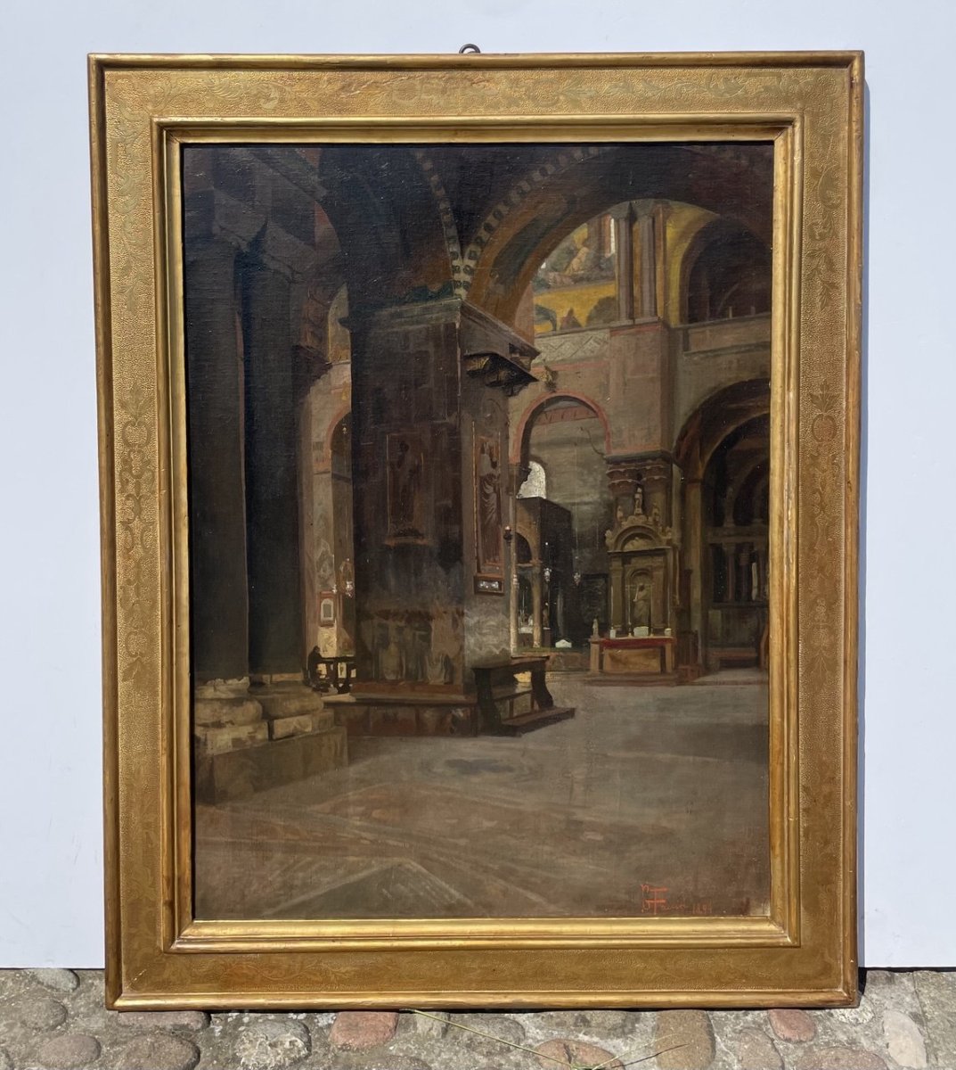 Giuseppe Faccin (Schio 1874 - Vicence 1916) – Vue de l'intérieur de la basilique Saint-Marc.-photo-1