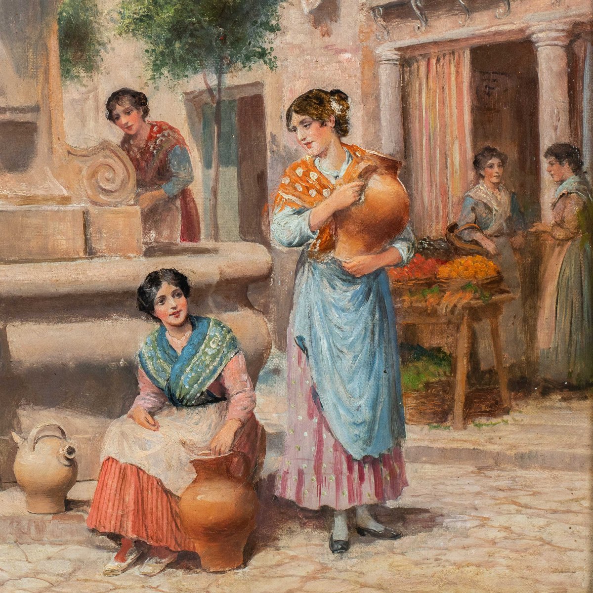 Arthur Trevor Haddon (london 1864 - Cambridge 1941) - Venice, Greengrocer On The Grand Canal.-photo-3