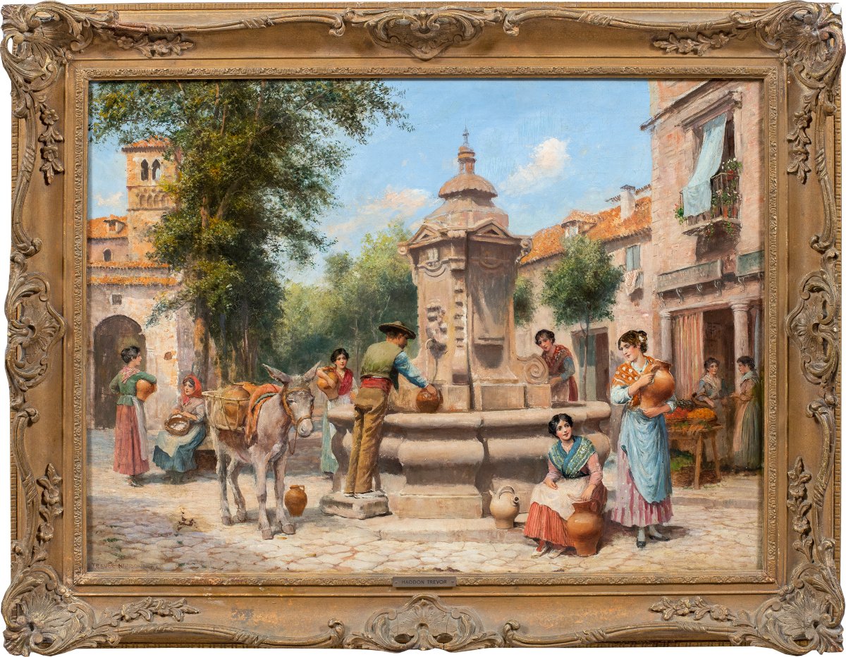 Arthur Trevor Haddon (london 1864 - Cambridge 1941) - Venice, Greengrocer On The Grand Canal.
