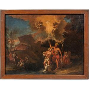 Peintre Vénitien (xviiie Siècle) - Baptême Du Christ.