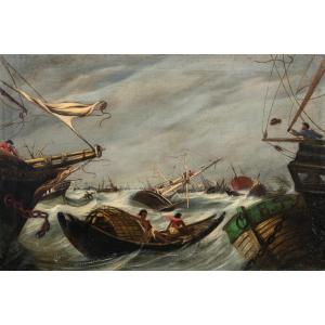 Peintre Français (fin XIXe Siècle) - Mer Agitée.