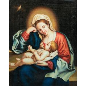 Suiveur De Giovanni Battista Salvi, Dit Sassoferrato (xixe Siècle) - Vierge à l'Enfant 