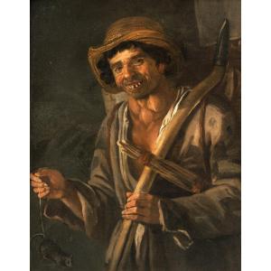 Antonio Cifrondi (clusone 1656 - Brescia 1730) - Paysan Avec Une Souris.