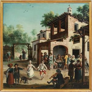 Maître Piémontais (xviiie Siècle) - Taverne « Al Gambero Bon Vino ».