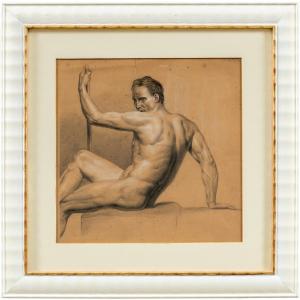 Italian Painter (19th-20th Century) - Academic Male Nude.