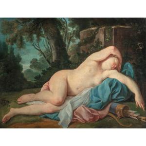 Maître Français (xviiie Siècle) - Diane Endormie.